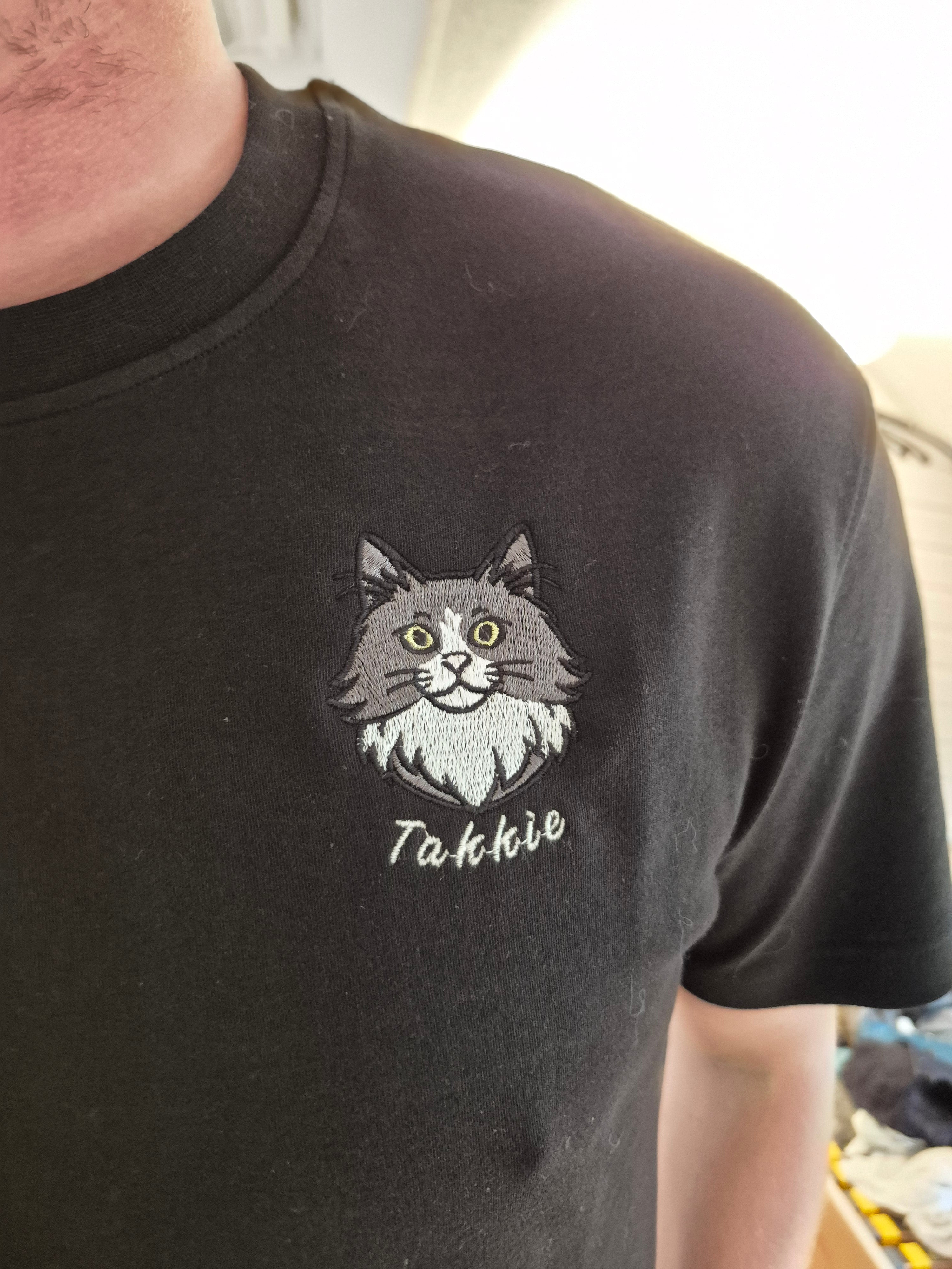Aswit shirt met geborduurde dier